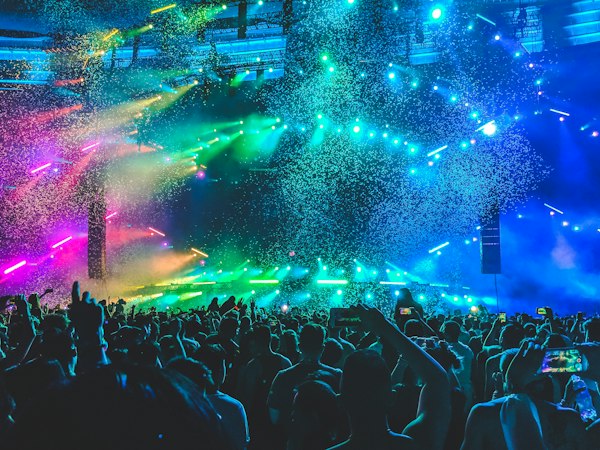 Concert lights at night