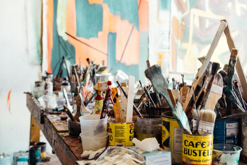 Artisan craft stalls with handmade goods